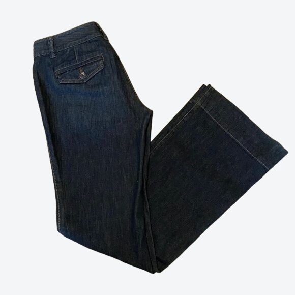 Ann Taylor LOFT 99% Cotton Wide-Leg Denim Dress Blue Jeans Sz 2 - Picture 9 of 15